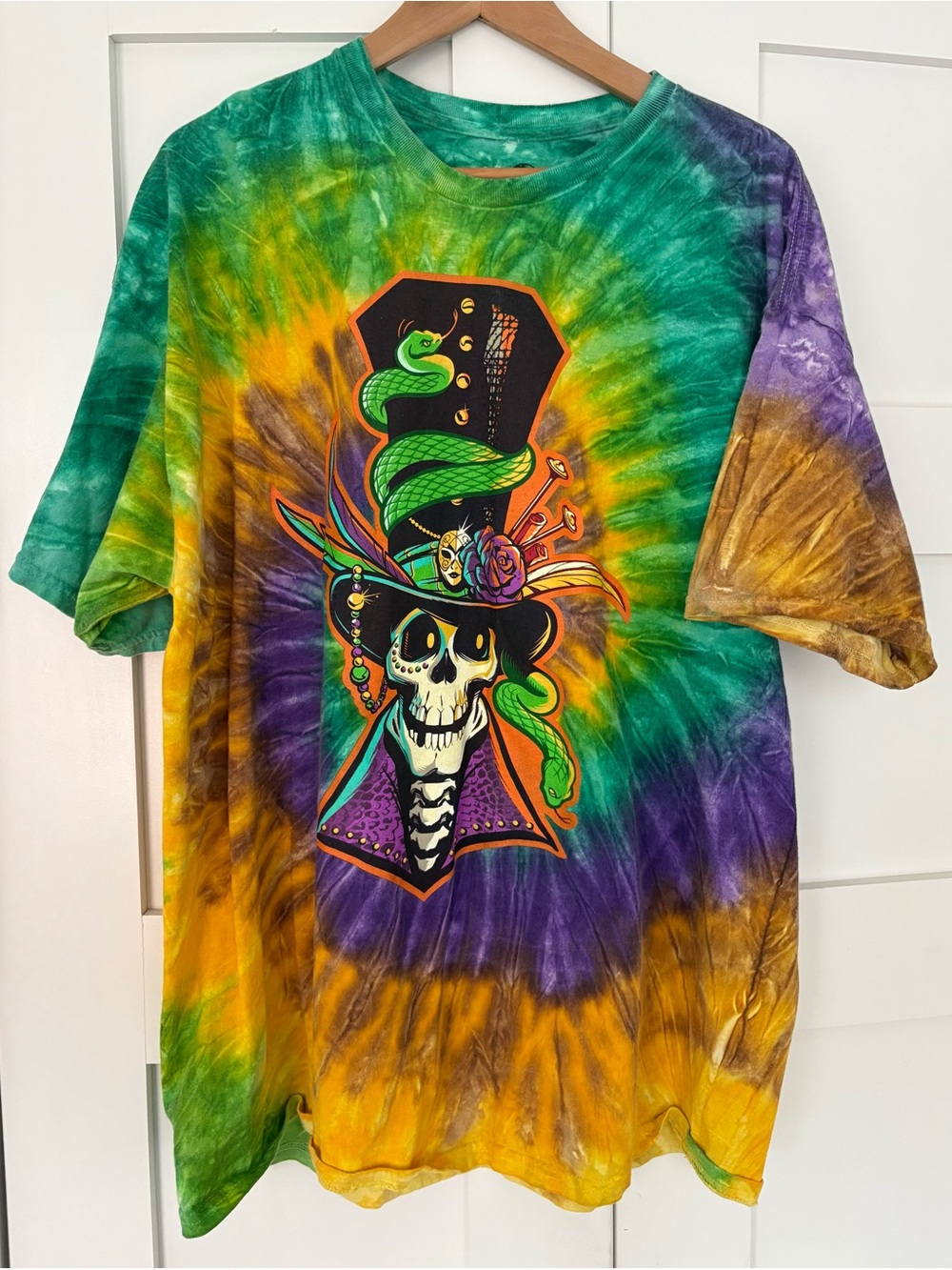 2024 Universal Studios Mardi Gras Shirt Tie Dye Size 2XL Festival Core